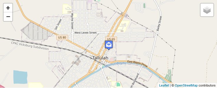 Map of ZIP Code 71284 in Tallulah, LA — click to open interactive map