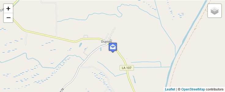 Map of ZIP Code 71329 in Dupont, LA — click to open interactive map