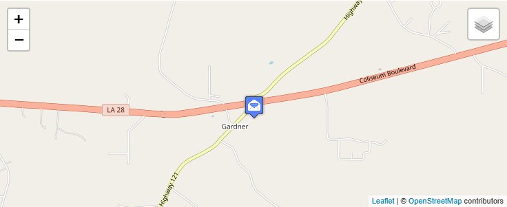 Map of ZIP Code 71431 in Gardner, LA — click to open interactive map