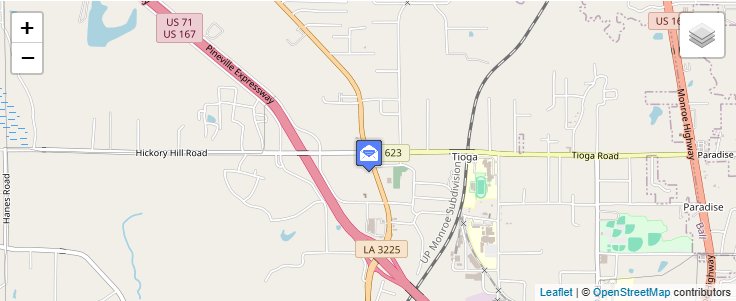 Map of ZIP Code 71477 in Tioga, LA — click to open interactive map