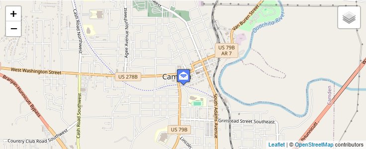 Map of ZIP Code 71711 in Camden, AR — click to open interactive map