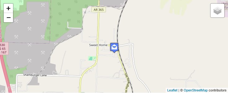 Map of ZIP Code 72164 in Sweet Home, AR — click to open interactive map
