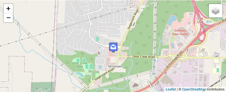 Map of ZIP Code 72260 in Little Rock, AR — click to open interactive map