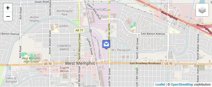 Map of ZIP Code 72303 in West Memphis, AR — click to open interactive map