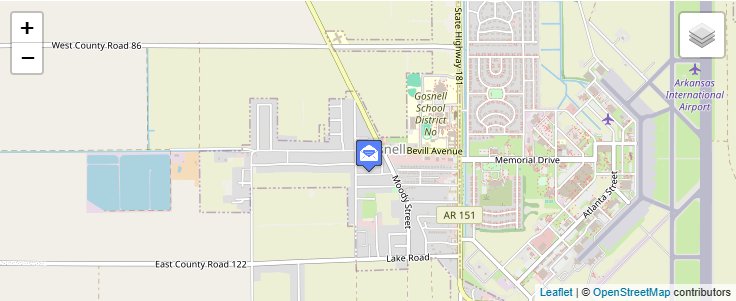Map of ZIP Code 72319 in Gosnell, AR — click to open interactive map