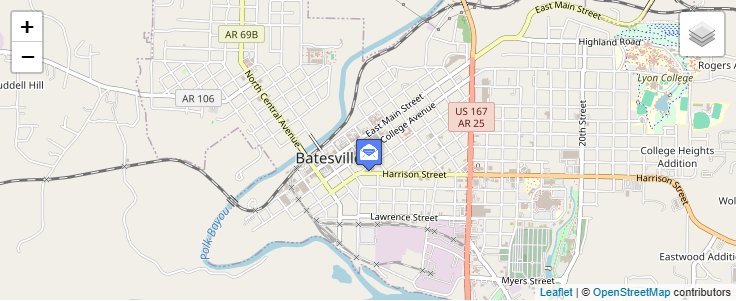 Map of ZIP Code 72503 in Batesville, AR — click to open interactive map