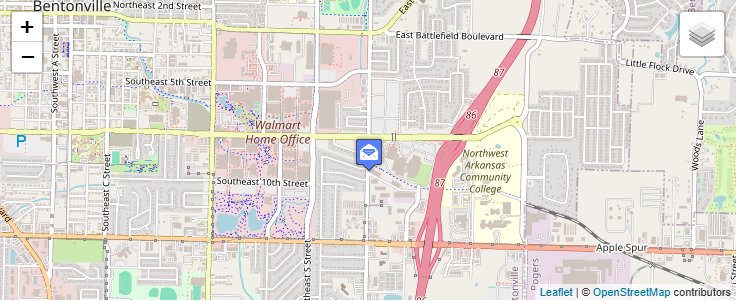Map of ZIP Code 72716 in Bentonville, AR — click to open interactive map