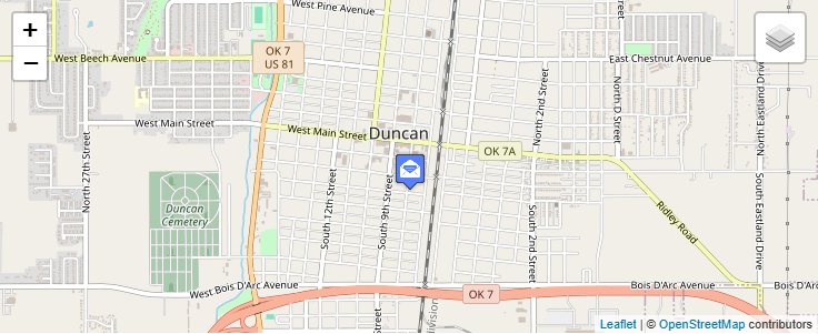 Map of ZIP Code 73534 in Duncan, OK — click to open interactive map