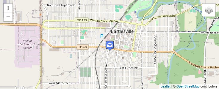 Map of ZIP Code 74005 in Bartlesville, OK — click to open interactive map