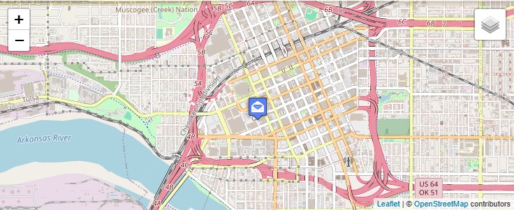 Map of ZIP Code 74121 in Tulsa, OK — click to open interactive map
