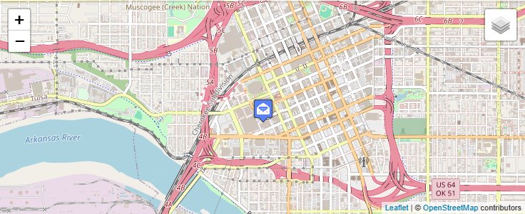 Map of ZIP Code 74150 in Tulsa, OK — click to open interactive map