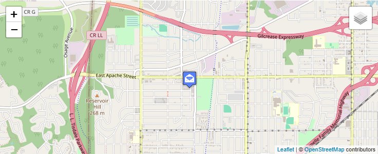 Map of ZIP Code 74156 in Tulsa, OK — click to open interactive map