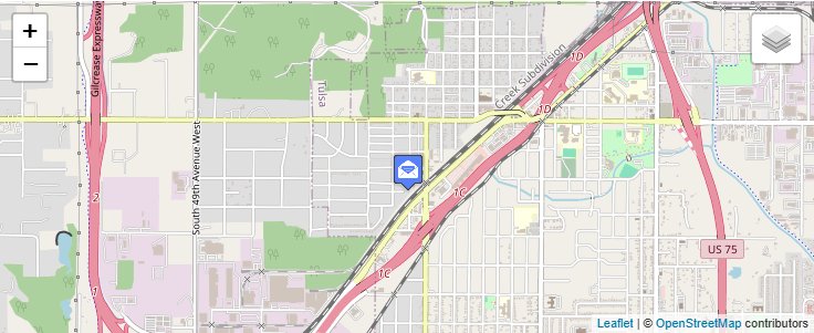 Map of ZIP Code 74157 in Tulsa, OK — click to open interactive map
