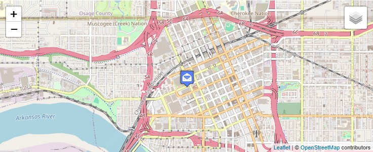 Map of ZIP Code 74182 in Tulsa, OK — click to open interactive map