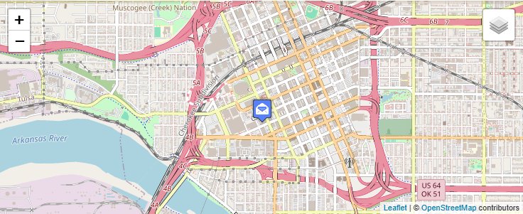 Map of ZIP Code 74187 in Tulsa, OK — click to open interactive map