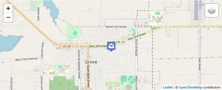 Map of ZIP Code 74345 in Grove, OK — click to open interactive map