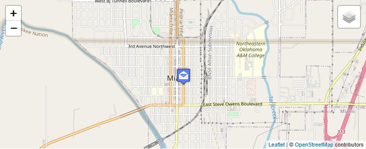 Map of ZIP Code 74355 in Miami, OK — click to open interactive map