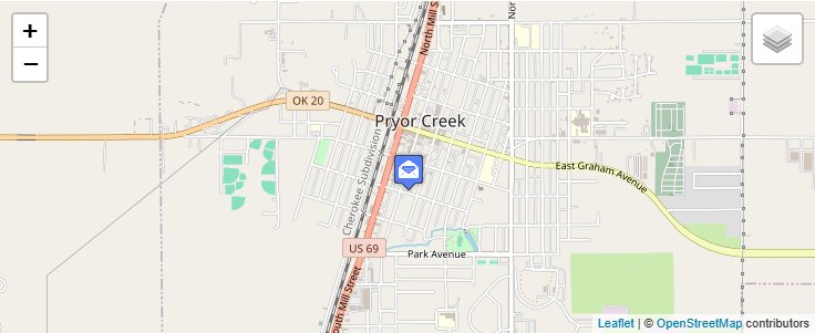 Map of ZIP Code 74362 in Pryor, OK — click to open interactive map