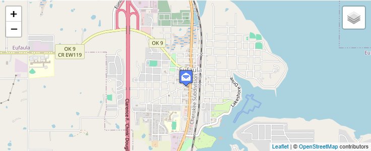 Map of ZIP Code 74461 in Stidham, OK — click to open interactive map
