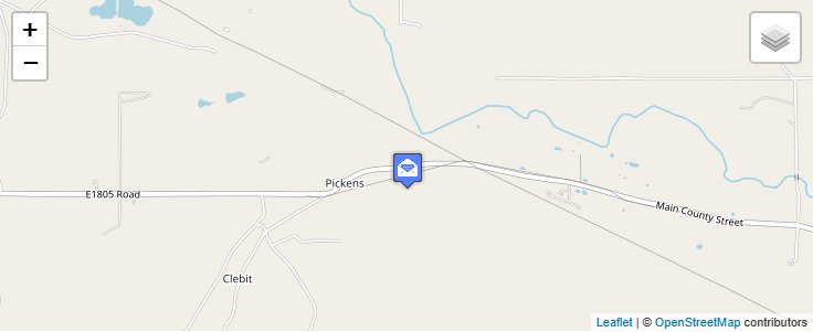 Map of ZIP Code 74752 in Pickens, OK — click to open interactive map