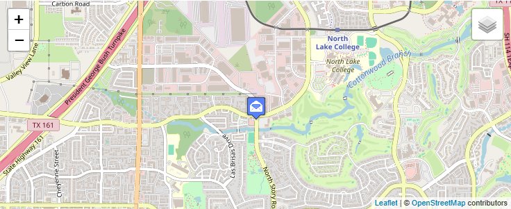 Map of ZIP Code 75016 in Irving, TX — click to open interactive map