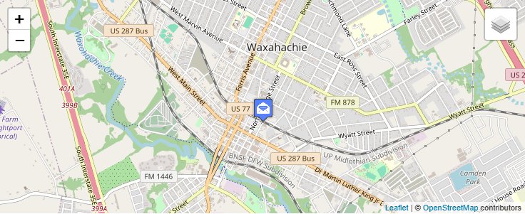 Map of ZIP Code 75168 in Waxahachie, TX — click to open interactive map