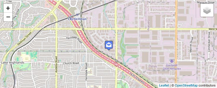 Map of ZIP Code 75355 in Dallas, TX — click to open interactive map
