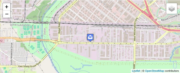Map of ZIP Code 75356 in Dallas, TX — click to open interactive map