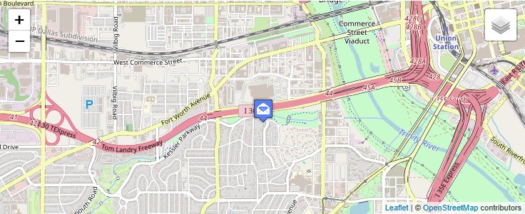 Map of ZIP Code 75397 in Dallas, TX — click to open interactive map