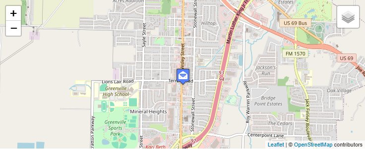 Map of ZIP Code 75404 in Greenville, TX — click to open interactive map
