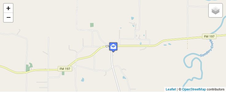 Map of ZIP Code 75425 in Chicota, TX — click to open interactive map