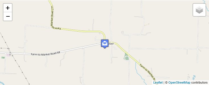 Map of ZIP Code 75443 in Gober, TX — click to open interactive map
