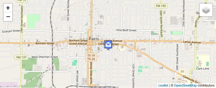 Map of ZIP Code 75461 in Paris, TX — click to open interactive map