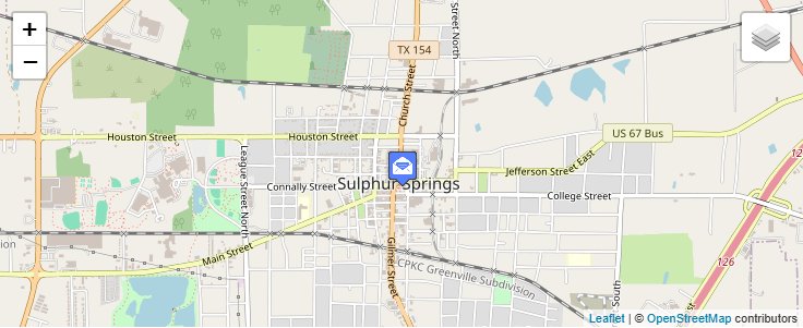 Map of ZIP Code 75483 in Sulphur Springs, TX — click to open interactive map