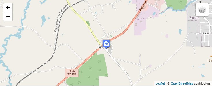 Map of ZIP Code 75666 in Laird Hill, TX — click to open interactive map