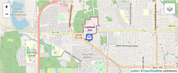 Map of ZIP Code 75712 in Tyler, TX — click to open interactive map