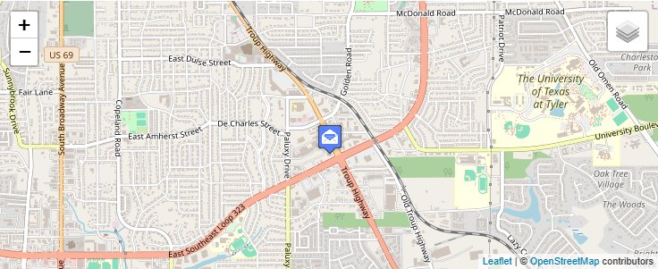 Map of ZIP Code 75713 in Tyler, TX — click to open interactive map