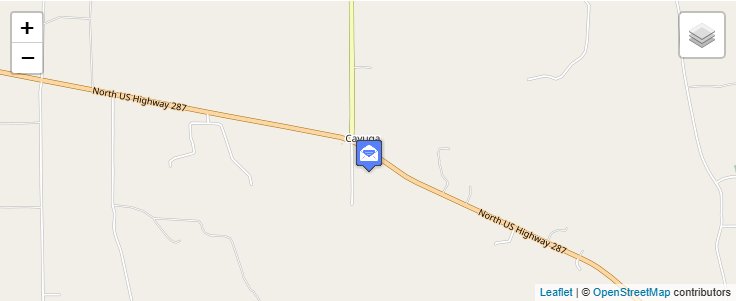 Map of ZIP Code 75832 in Cayuga, TX — click to open interactive map