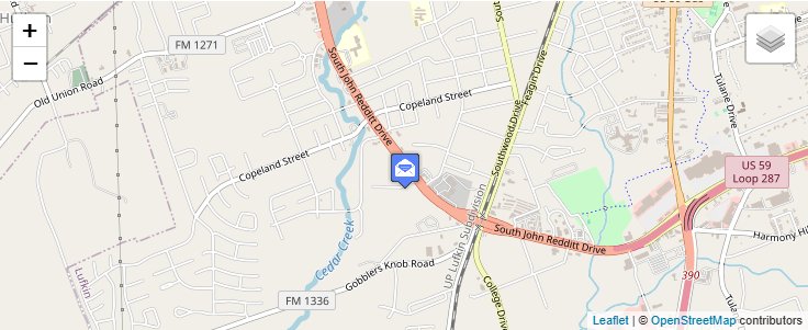 Map of ZIP Code 75915 in Lufkin, TX — click to open interactive map