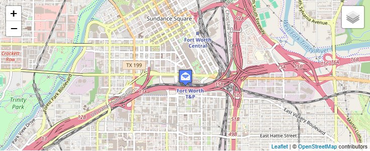 Map of ZIP Code 76101 in Fort Worth, TX — click to open interactive map