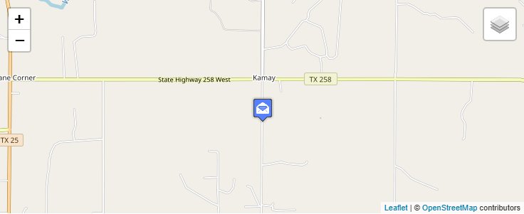 Map of ZIP Code 76369 in Kamay, TX — click to open interactive map