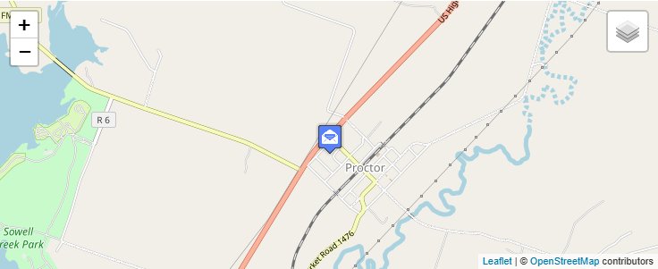 Map of ZIP Code 76468 in Proctor, TX — click to open interactive map
