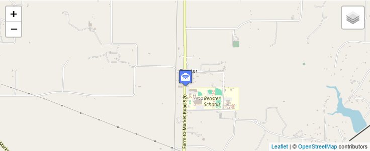 Map of ZIP Code 76485 in Peaster, TX — click to open interactive map