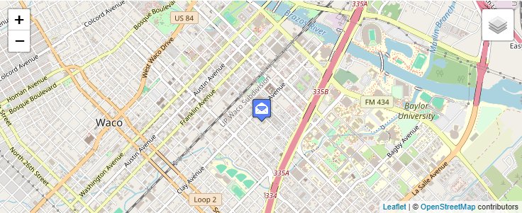 Map of ZIP Code 76799 in Waco, TX — click to open interactive map