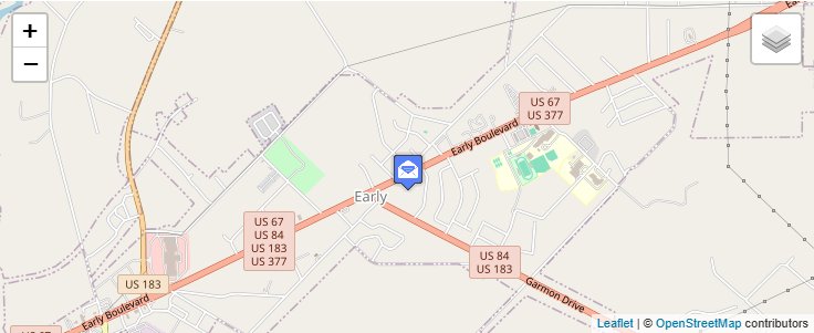 Map of ZIP Code 76803 in Early, TX — click to open interactive map