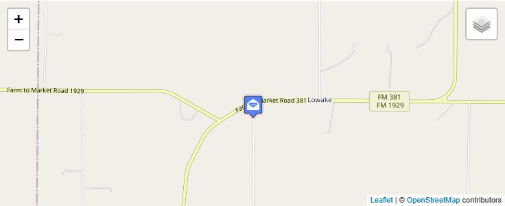 Map of ZIP Code 76855 in Lowake, TX — click to open interactive map