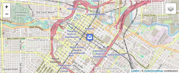 Map of ZIP Code 77203 in Houston, TX — click to open interactive map