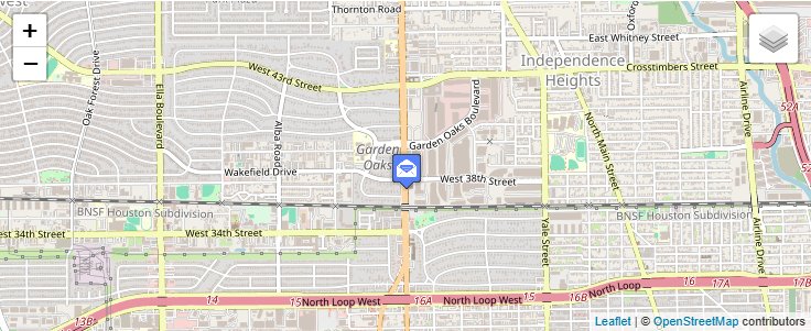 Map of ZIP Code 77206 in Houston, TX — click to open interactive map