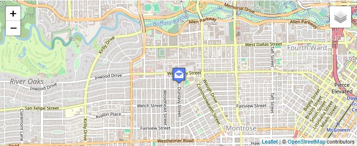 Map of ZIP Code 77219 in Houston, TX — click to open interactive map