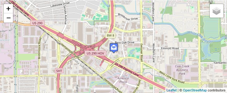Map of ZIP Code 77240 in Houston, TX — click to open interactive map